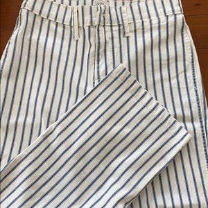J.Crew wide leg petite striped pants